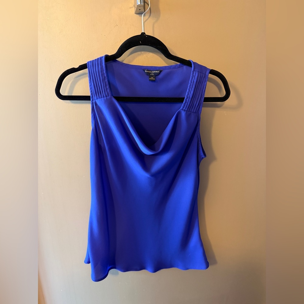 Banana Republic Cowl Neck Sleeveless Top in Royal Blue